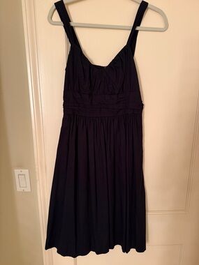 Vince Black Midi Sundress with Gathered Bodice, size 6
